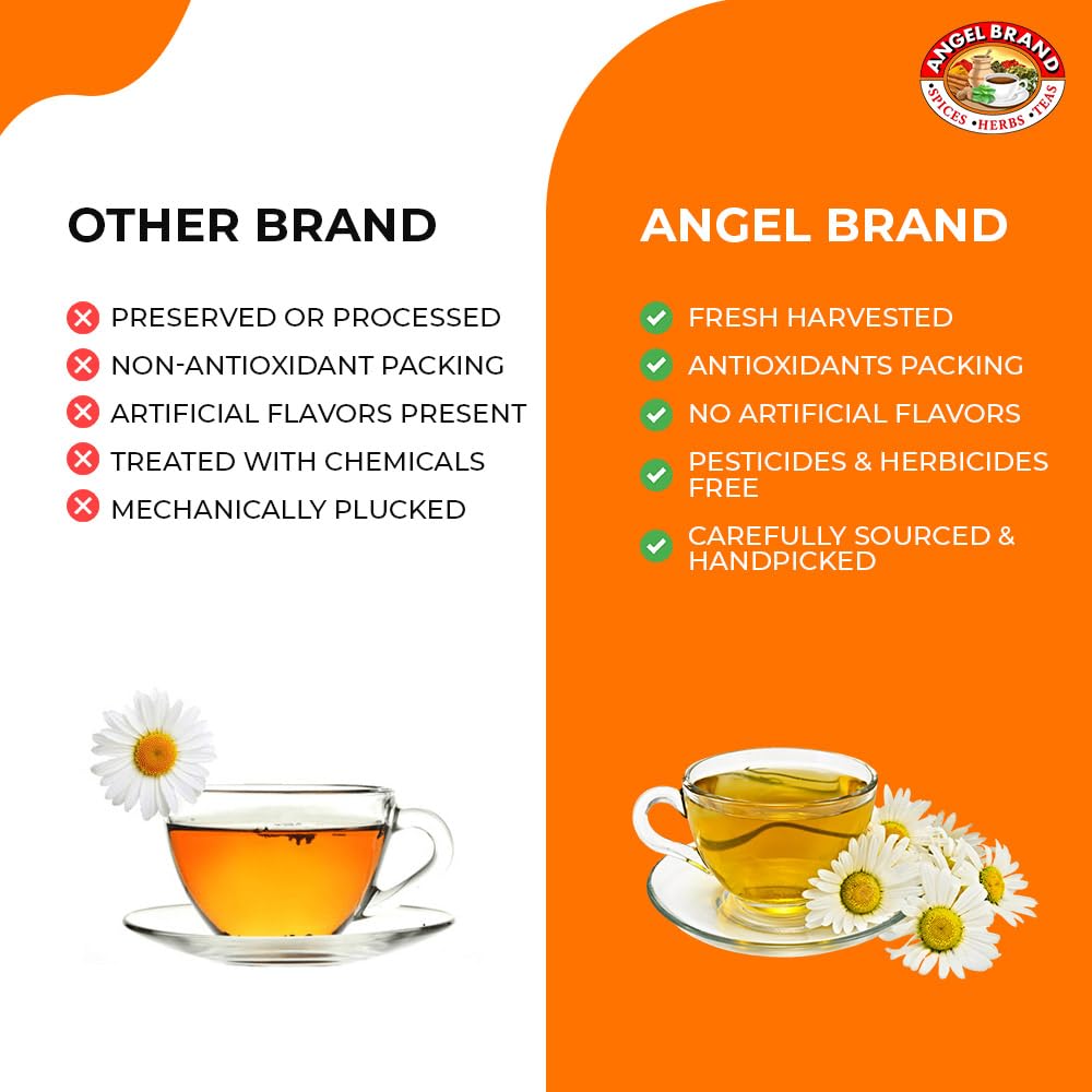 Angel Brand Chamomile Tea Bags 20 – Pack of 3 – Chamomile Flower Tea for Relaxation &