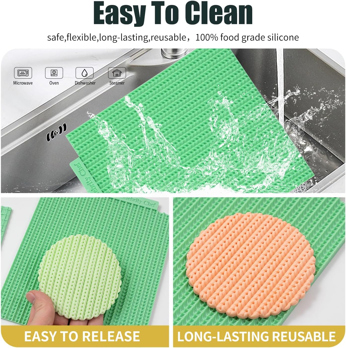 KALAIEN Sweater Texture Fondant Impression Mats Knit Fondant Embosser Texture Mats for Clay Cake Decorating Fondant Molds 1Pcs(Style 1)