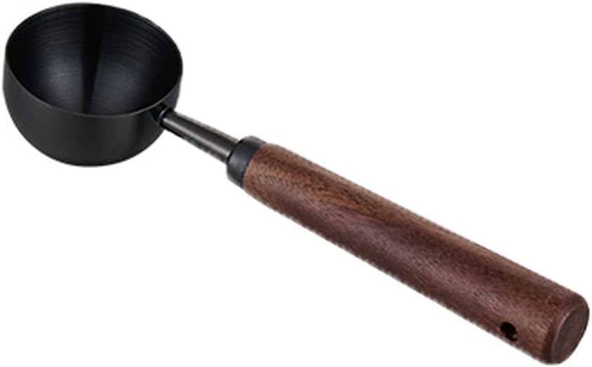 304 Stainless Steel Coffee Measuring Spoon Wooden Handle Coffee Scoop for Coffee, Tea,2 TBSP/30ML,Black