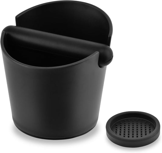 5-Inch Coffee Knock Box for Espresso Grounds Disposal with Extended Knocking Rod &amp; Shock-Absorbent Non-Slip Base - Perfect for Home, Office, and Coffee Enthusiasts