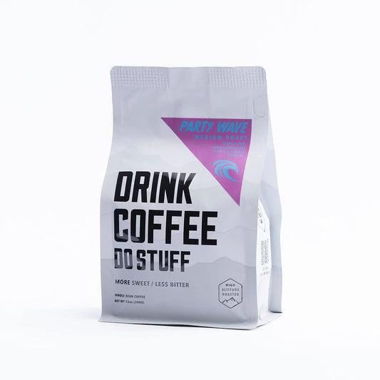 DRINK COFFEE DO STUFF, Blend, 2 Pound Bag, Whole Bean, Medium Roast, Sweet, Chocolate, Caffeine, Organic, Lake Tahoe Coffee (Party Wave)