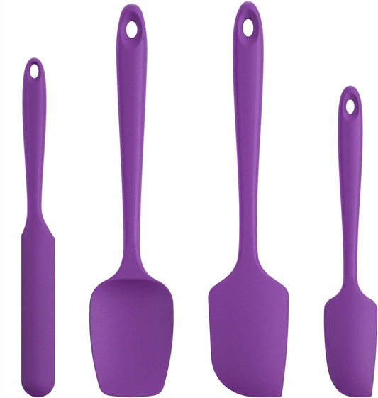 U-Taste Silicone Spatula Set with 600 Degrees Fahrenheit Heat Resistant (Purple)