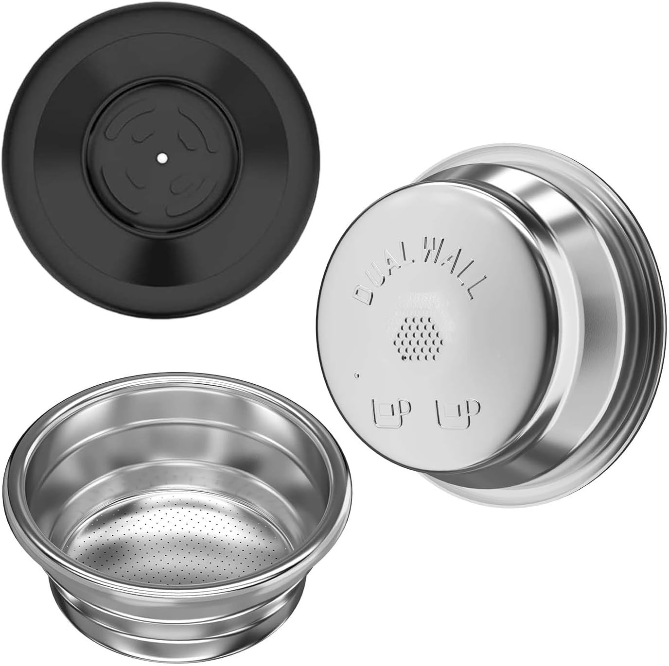 Two Cup Dual Wall Filter, Precision 18-22g Single-Hole Double Shot Basket[1 Pack] – Italian Craftsmanship &amp; Centered Flow – Fits 54mm Breville/Sage: Bambino, Bambino Plus, Barista Express