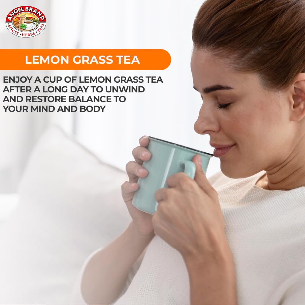 Angel Brand Lemongrass Tea Bags 20 Tea Bags – Pack 3 Lemon Grass Tea with Ginger, Rose Hips, & Clove - Lemongrass Tea Bags with Balanced Flavor, Rich Nutrients & Health Benefits