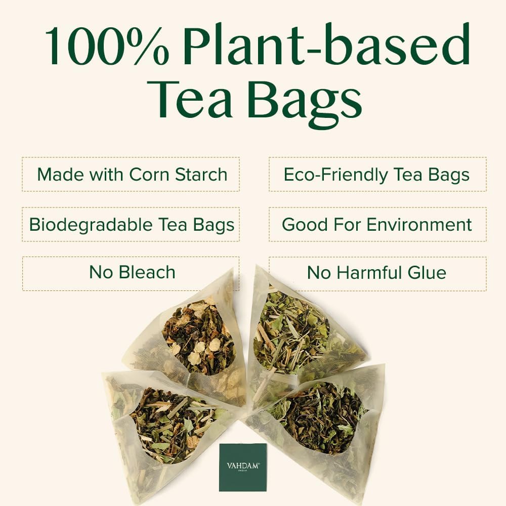 VAHDAM, Exotic Darjeeling First Flush Tea Leaves (100 Black Tea Bags) High Caffeine, Non GMO, Gluten Free | Aromatic & Robust | Unblended First Flush Darjeeling Tea Bags | Resealable Ziplock Pouch