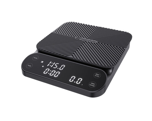 Maestri House S3 Coffee Scale with Timer, 3kg/0.1g Rechargeable Digital Scale, 3 Brew Modes, Adjustable Ratios & Flow Rate Display, Barista-Grade for Pour-Over, Espresso, French Press – Black