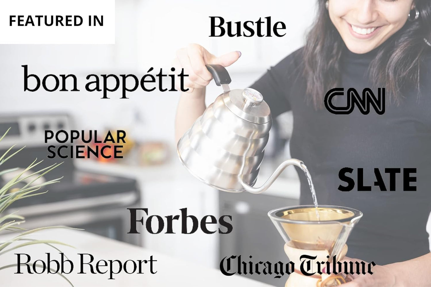 Barista Warrior Pour Over Coffee Kettle with Thermometer – Gooseneck Kettle for Coffee and Tea, Stainless Steel for All Stovetops (Copper Coated, 1.0 Liter, 34 fl oz)