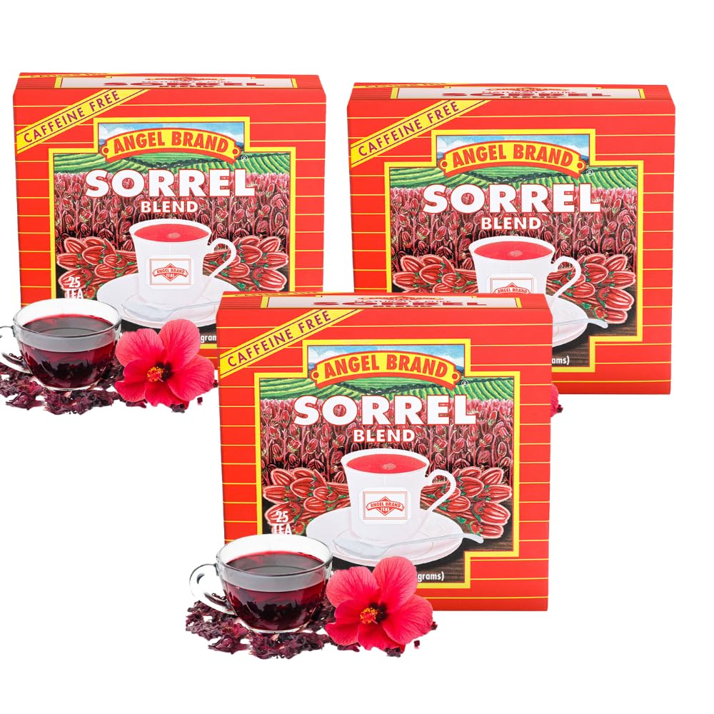 Angel Brand Sorrel Tea Bags 25 – Pack of 3 – Hibiscus Flower Tea for Refreshing Flavor &