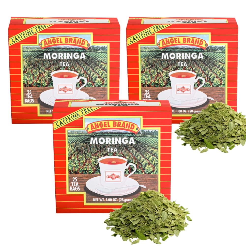Angel Brand Moringa Tea Bags – 20 Tea Bags, Pack of 3 – Moringa Leaf Tea for and Refreshing Boost