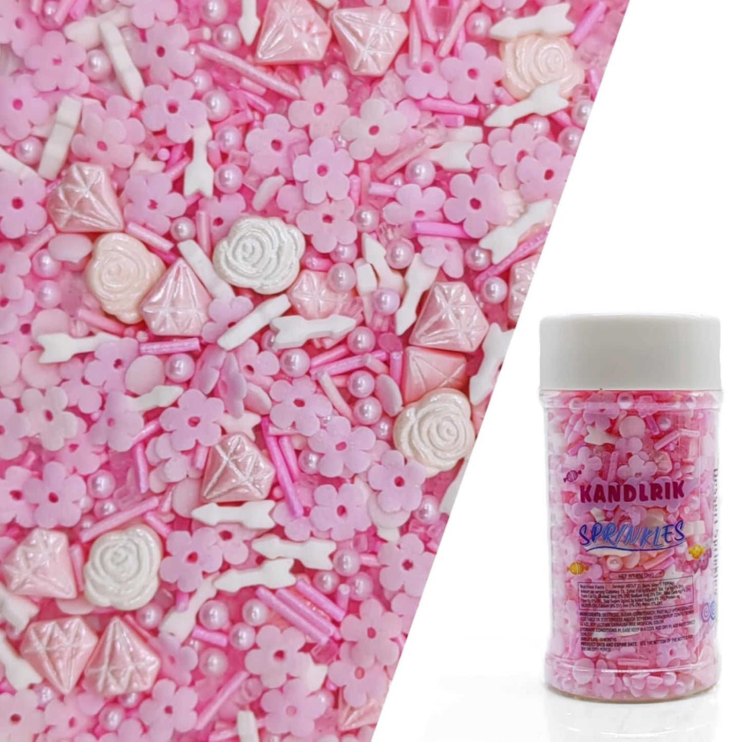 Sprinkles Diamond & Rose & Arrow Cake Decorations Cupcake Toppers Cookie Decorating Perfect for Cakes,Cupcakes,Desserts Toppings 3OZ