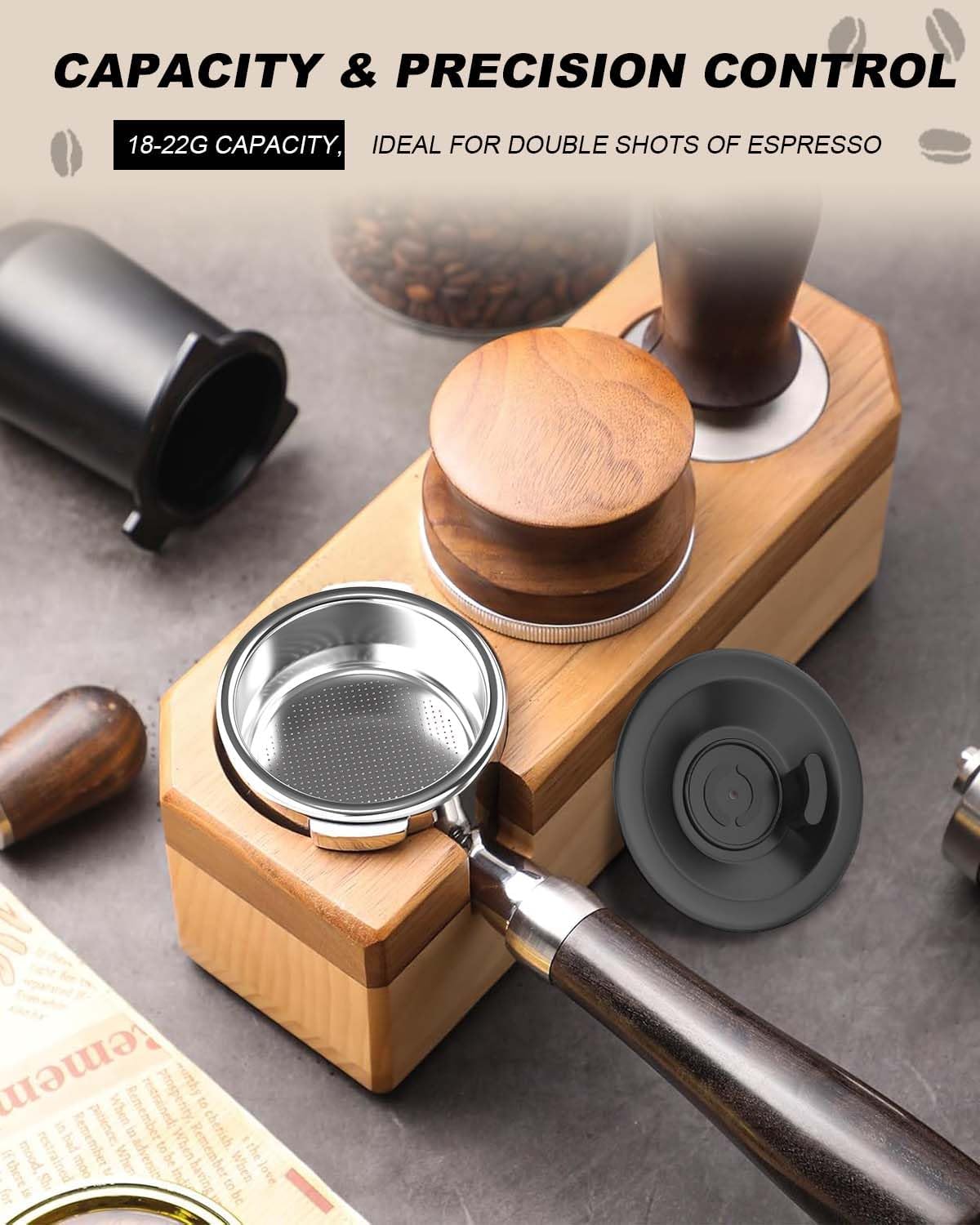 Two Cup Dual Wall Filter, Precision 18-22g Single-Hole Double Shot Basket[1 Pack] – Italian Craftsmanship &amp; Centered Flow – Fits 54mm Breville/Sage: Bambino, Bambino Plus, Barista Express