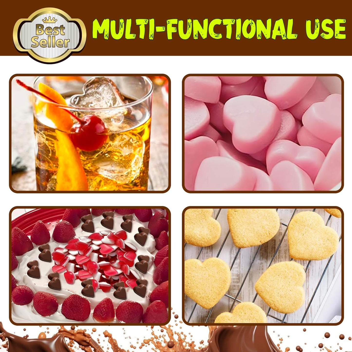 Silicone Mini Heart Molds，Ice Cube Heart Molds Gummy Heart Molds Mini Heart Shape Mold for Baking Silicone Molds for Candy Chocolate Soap Jelly Cake Heart Ice Tray - 4 Pack - Pink