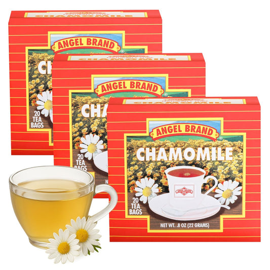 Angel Brand Chamomile Tea Bags 20 – Pack of 3 – Chamomile Flower Tea for Relaxation &