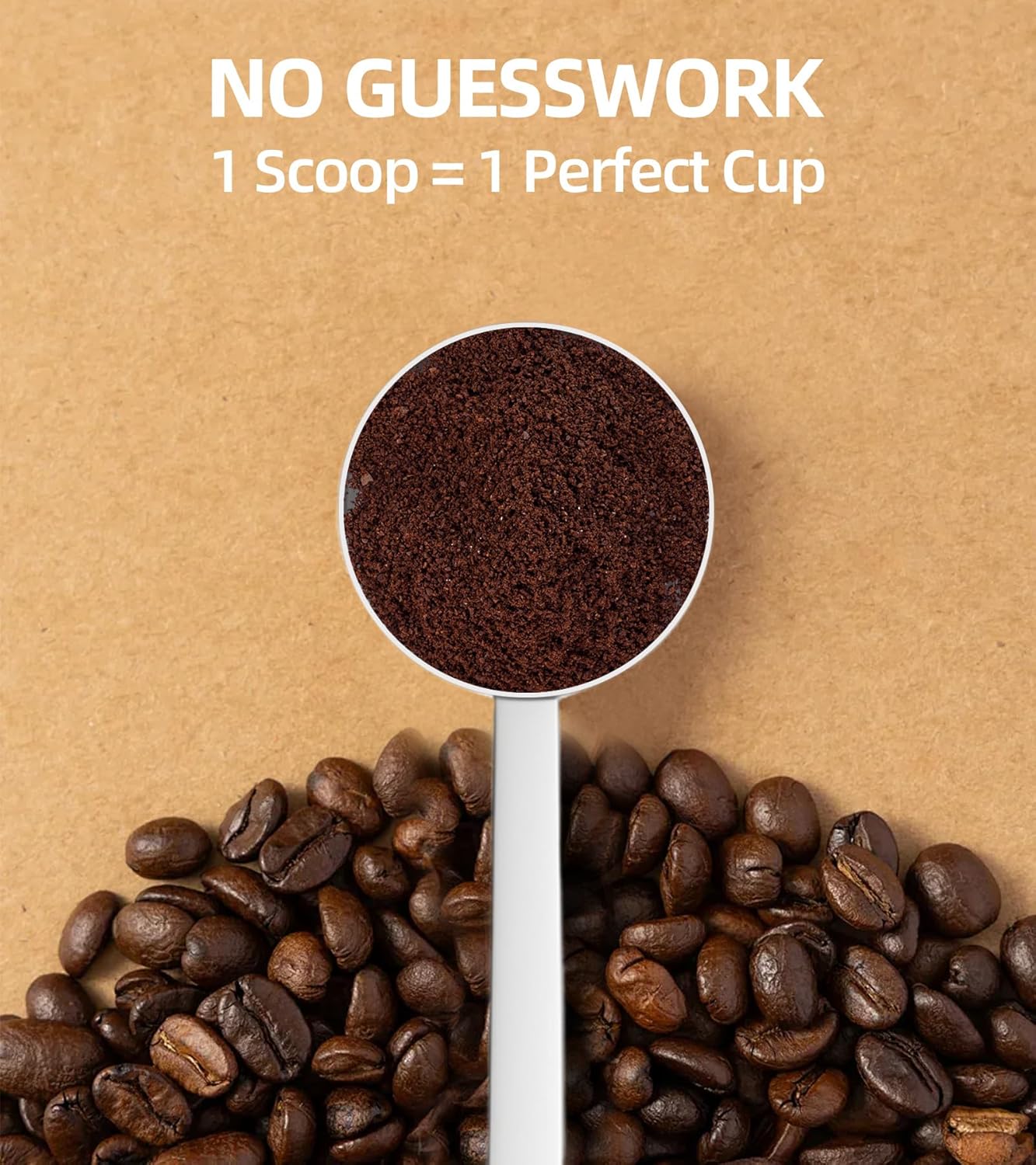 Coffee Scoop 1 Tablespoon with Extended Handle, Permanent Engraved 304 Stainless Steel Measuring Scoop for Ground Coffee, Spices (2pcs)