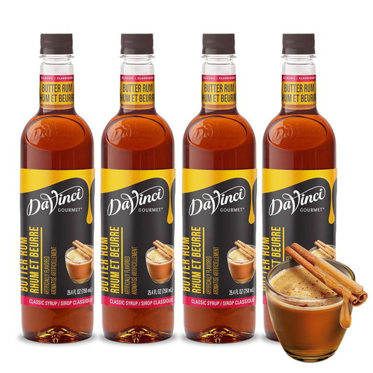 DaVinci Gourmet Classic Butter Rum Syrup, 25.4 Fluid Ounces (Pack of 4)