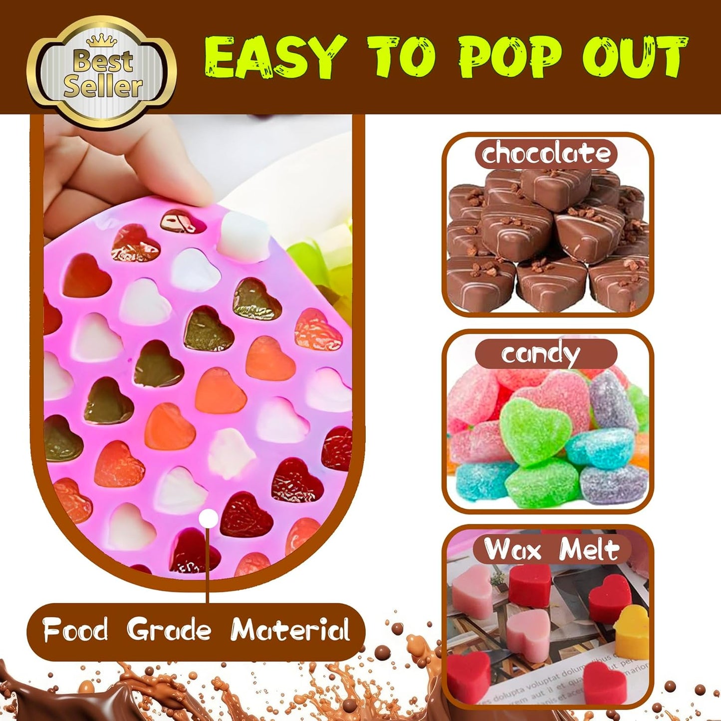 Silicone Mini Heart Molds，Ice Cube Heart Molds Gummy Heart Molds Mini Heart Shape Mold for Baking Silicone Molds for Candy Chocolate Soap Jelly Cake Heart Ice Tray - 4 Pack - Pink